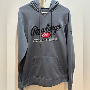Rawlings Charcoal and Red Baseball Hoodie